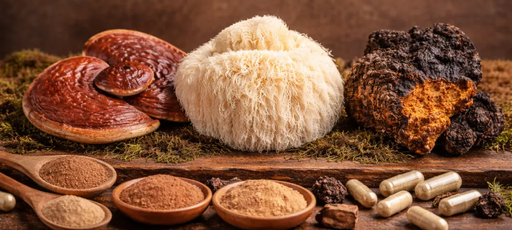 reishi lions mane y chaga hongos medicinales con beneficios para salud y bienestar