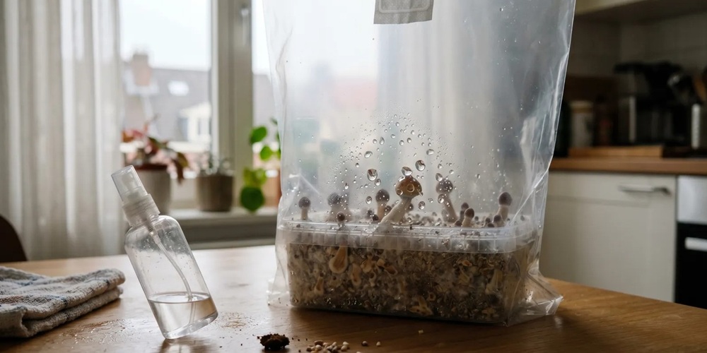 Condiciones de cultivo de un pan de setas: humedad y temperatura en cada fase